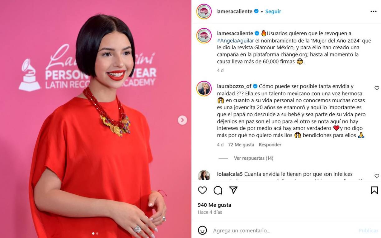 “¿Cómo puede ser posible tanta envidia y maldad? Ella es un talento mexicano con una voz hermosa”, comentó Laura Bozzo en la publicación. 