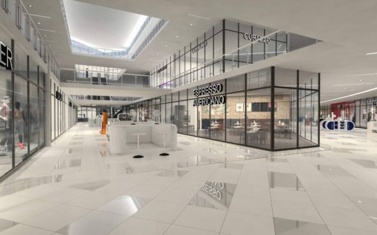 Mega mall contará con tiendas por departamentos, 150 locales comerciales, 40 quioscos, área financiera, cines, restaurantes, 23 locales en el food court, supermercado, área de eventos y una moderna e innovadora área de juegos para los niños.