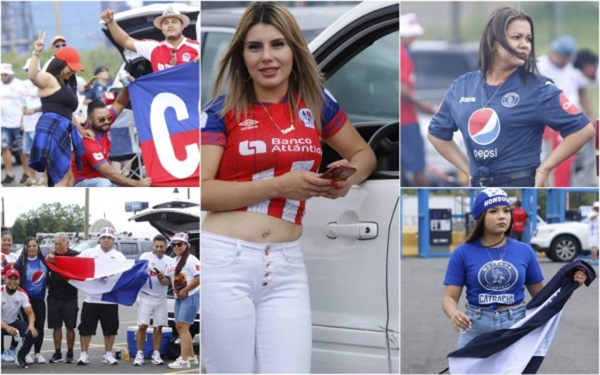 Hondureños y colombianos ponen el ambiente en Nueva Jersey ya que este domingo se enfrentan Olimpia vs Motagua y América de Cali vs Independiente de Medellín. La belleza de las chicas no podía faltar. Fotos Edwin Romero.