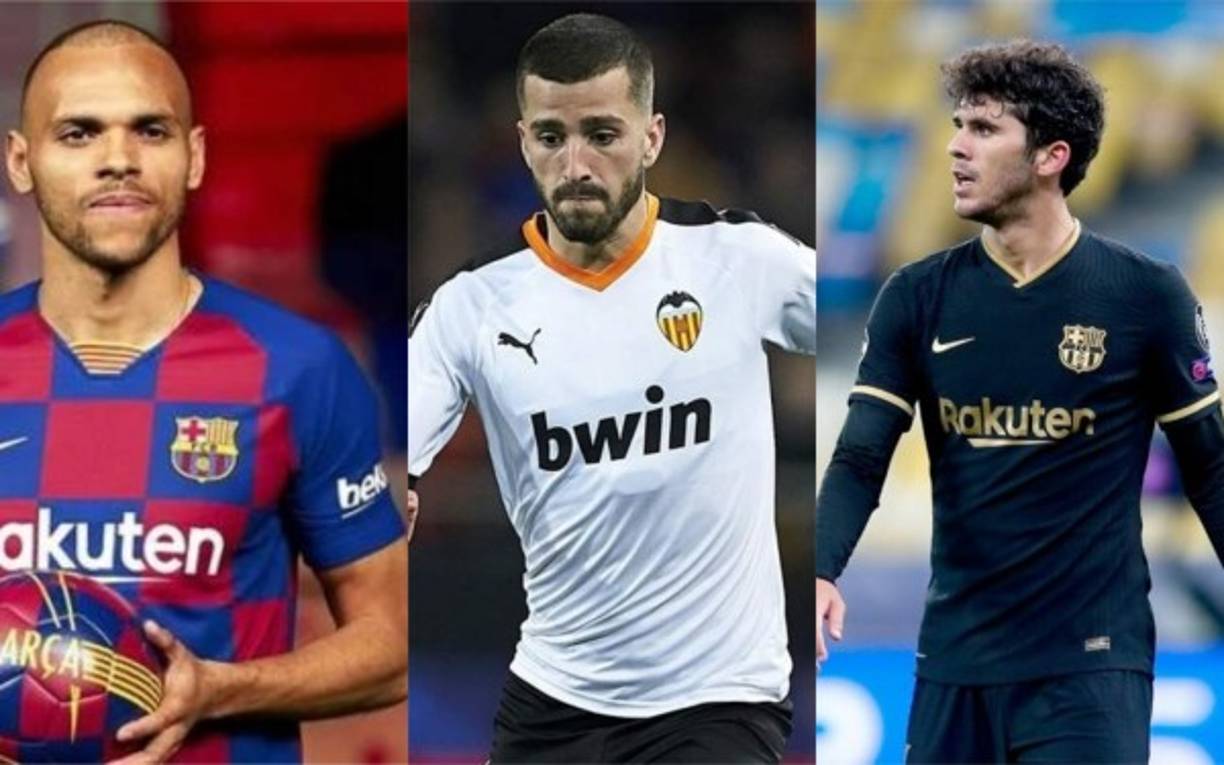 El Barcelona y el Valencia están estudiando la posibilidad de hacer un trueque, un cambio de cromos que permita a los azulgranas hacerse con los servicios de José Luis Gayà y a los 'ches' con los de Martin Braithwaite y Carles Aleñá. Fotos AFP.