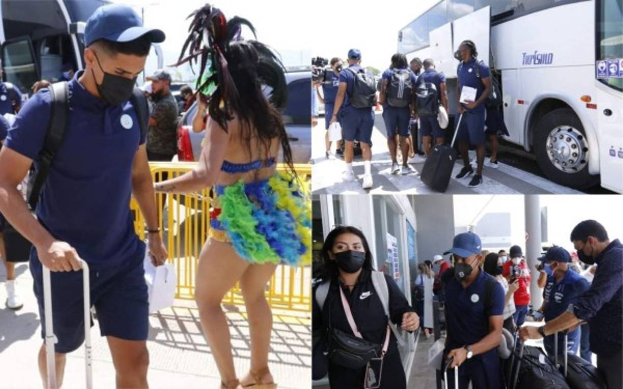 La Sub-23 de Honduras viajó rumbo a Tokio con la ilusión de poder llegar conseguir una medalla en los Juegos Olímpicos. En la despedida de la Bicolor dos chicas se robaron las miradas. Fotos Edwin Romero.