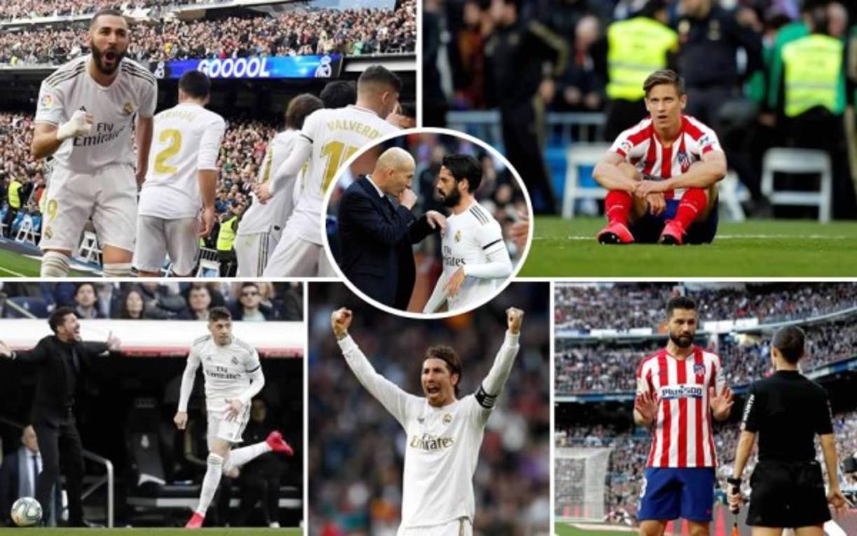 Las imágenes que dejó el derbi madrileño que se tiñó de blanco con la victoria del Real Madrid (1-0) sobre el Atlético por la jornada 22 de la Liga Española.