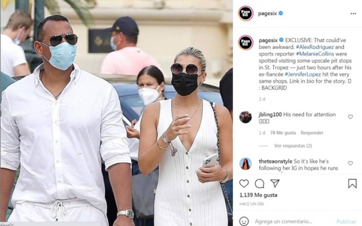 Alex Rodríguez y la periodista Melanie Collins también pasean por Europa, al igual que los “Bennifer”.