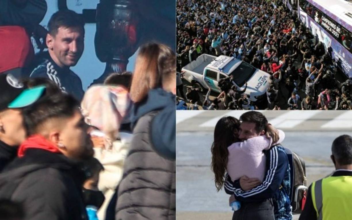 La Albiceleste de Lionel Messi llegó a Argentina portando la Copa América que ganó en una noche épica el sábado en el mítico Maracaná ante Brasil, su rival histórico. 'La Pulga' fue recibido por su amada Antonela Roccuzzo. Fotos AFP y EFE.