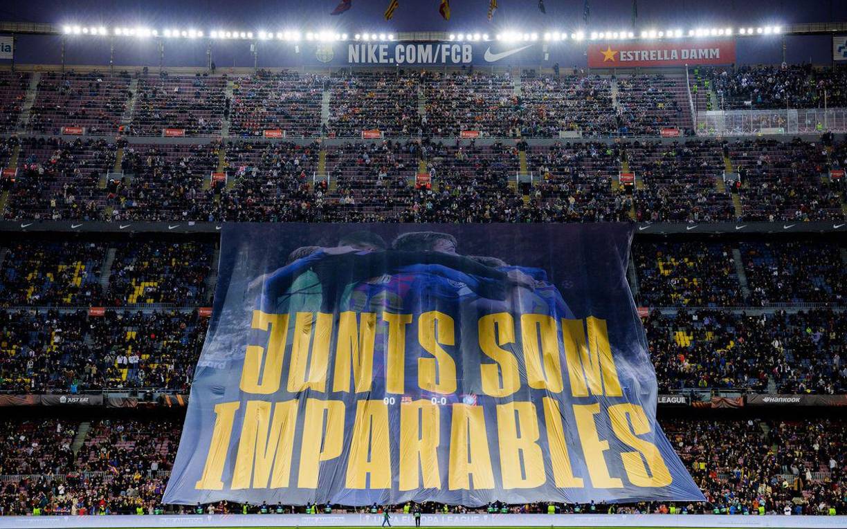 “Juntos somos imparables”, se leía en catalán en la pancarta.