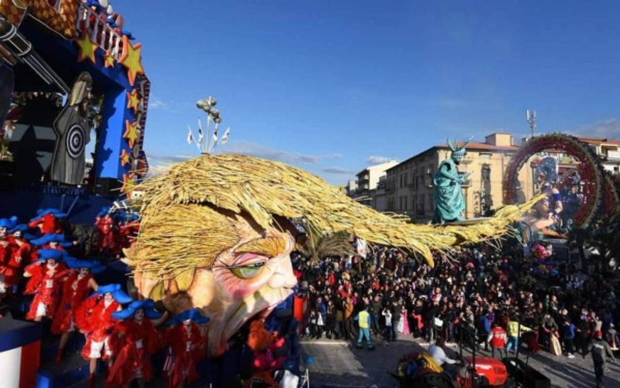 En Italia también se burlaron del cabello del magnate republicano.