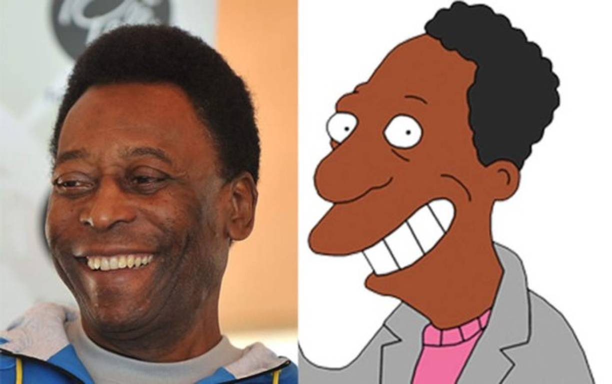No podía faltar en esta lista el doble del ‘Rey’ del fútbol, nos referimos a Pelé y Carl Carlson de Los Simpsom