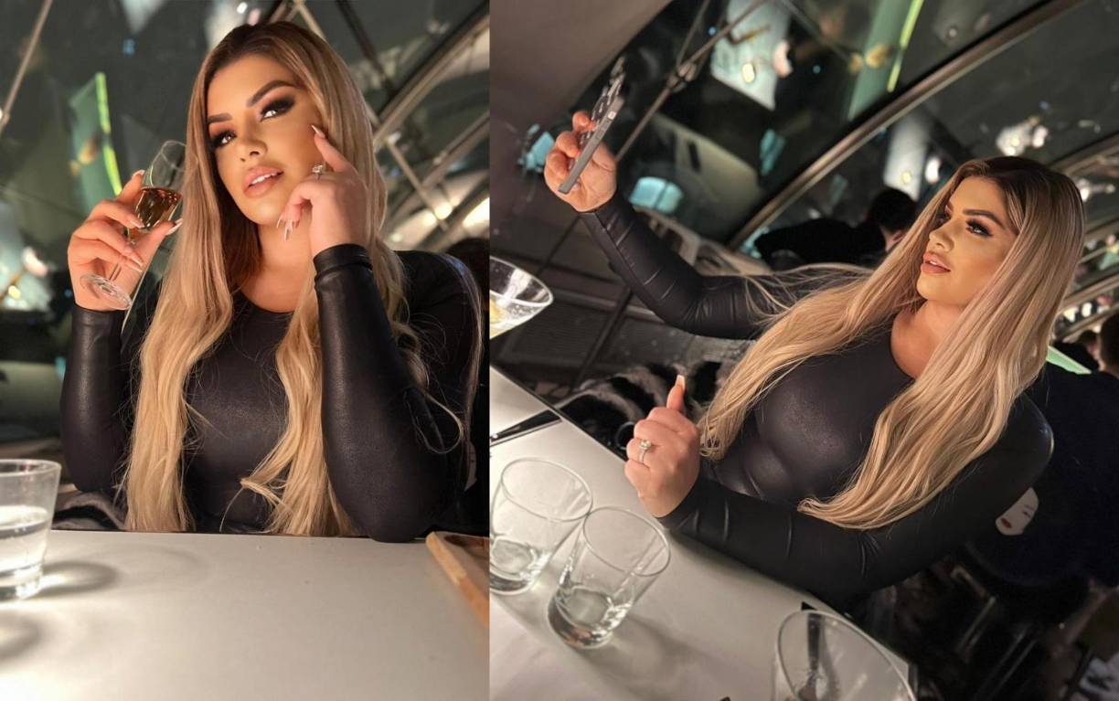 Al bajar unos escalones vio “una alfombra roja con un letrero de ‘Cásate conmigo’, globos, flores, champaña y la torre Eiffel de espalda”, recuerda Mariana González sobre el romántico momento.