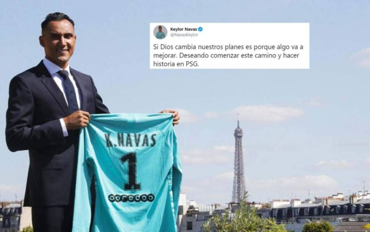 El portero tico Keylor Navas se pronunció en sus redes sociales tras salir del Real Madrid y se mostró feliz de llegar al PSG.