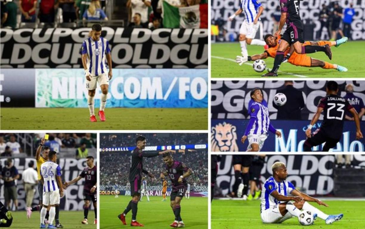 Las imágenes de la dolorosa derrota por goleada que sufrió la Selección de Honduras (3-0) frente a México en los cuartos de final de la Copa Oro 2021 en el State Farm Stadium de Phoenix, Arizona.