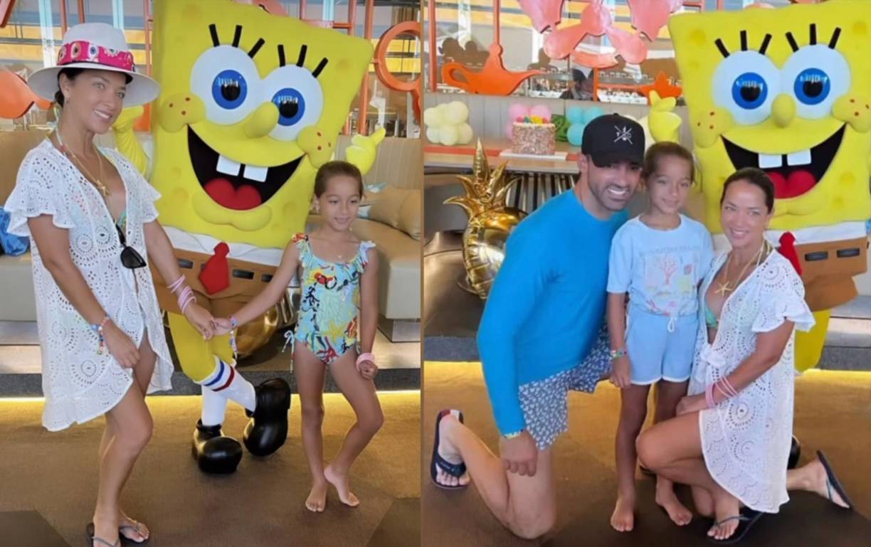 Adamari López y su expareja Toni Costa le dieron a su hija Alaïa un inolvidable cumpleaños junto a Bob Esponja. 
