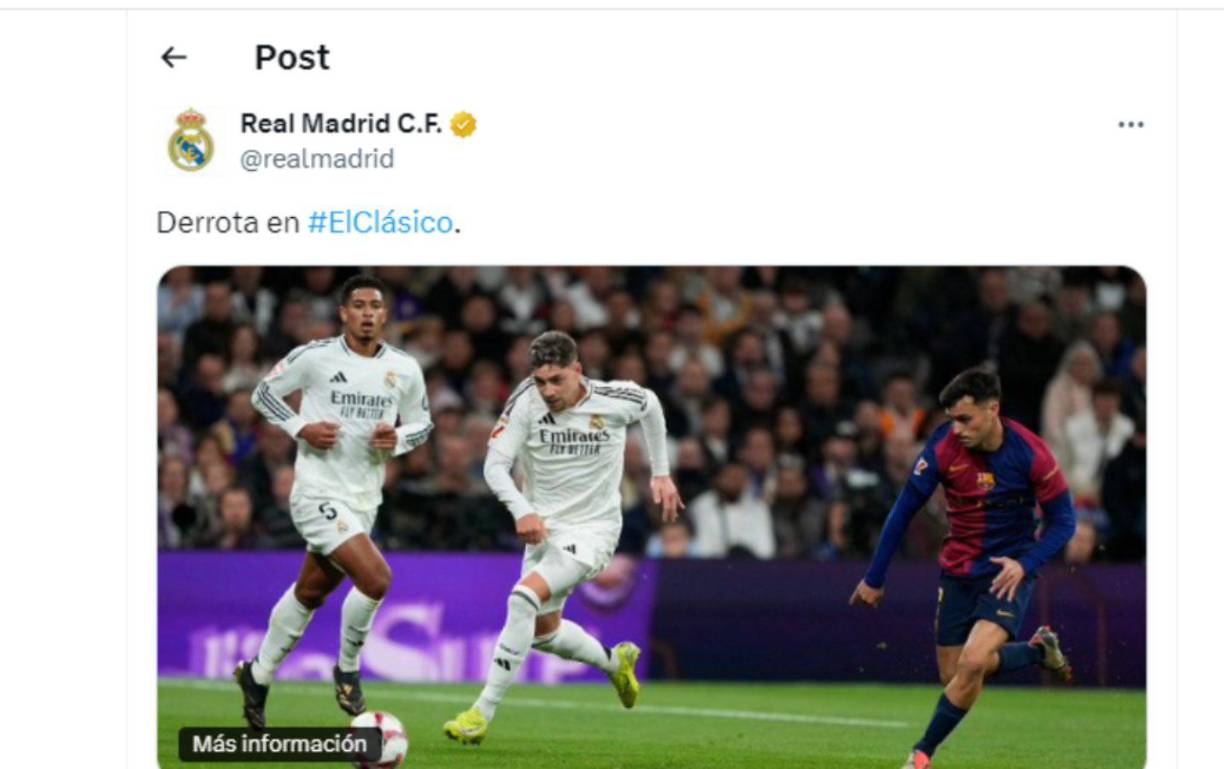 Real Madrid y su crónica luego de caer ante el Barcelona. 