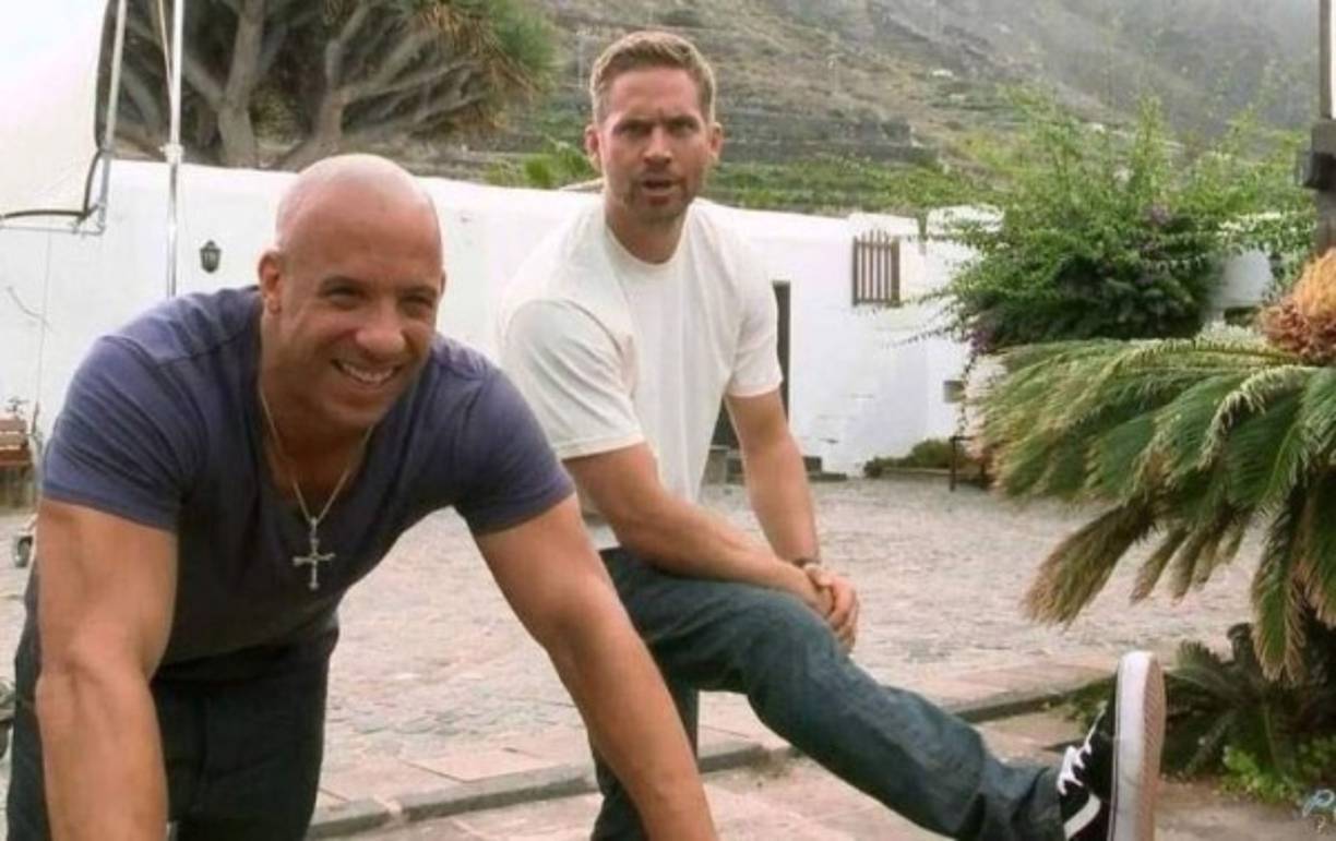 Paul Walker y Vin Diesel juntos en el set previo a su muerte.