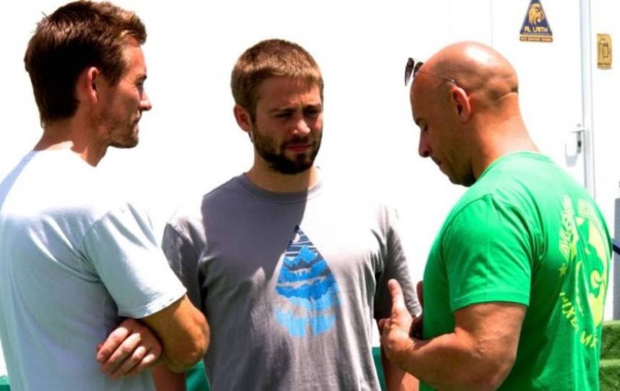 Los hermanos Walker con Vin Diesel.
