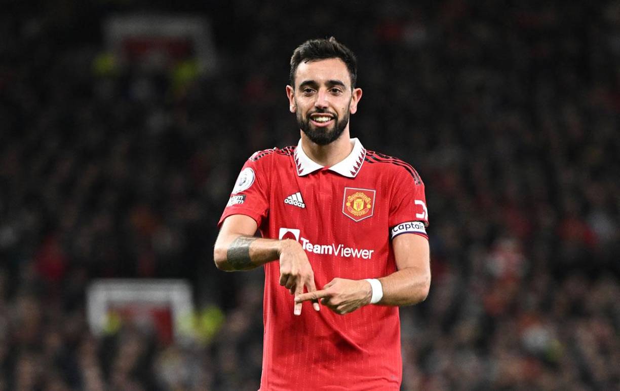 Bruno Fernandes marcó el segundo gol en la victoria del Manchester United sobre el Tottenham y así lo celebró.