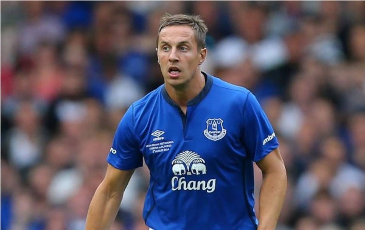 El defensa inglés Phil Jagielka, del Everton.