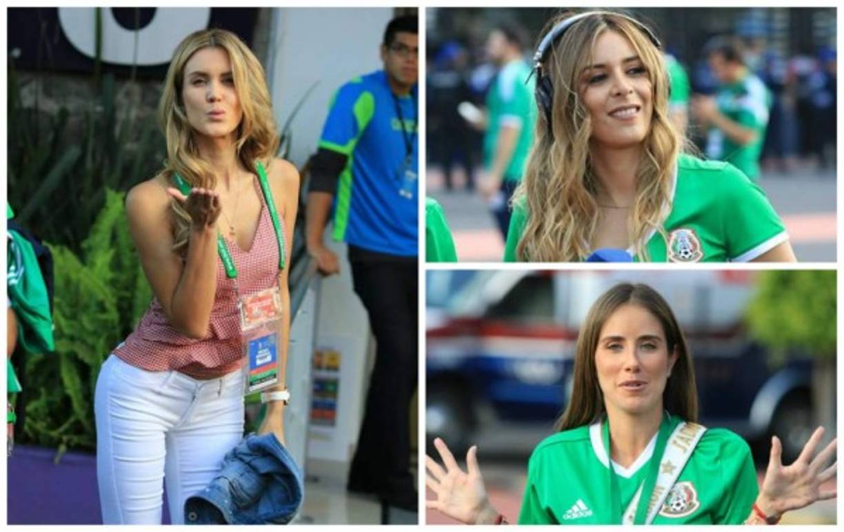 Periodistas y aficionadas engalan el encuentro deportivo entre México y Honduras.