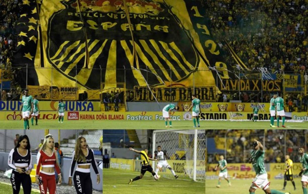 Las mejores imágenes que dejó el clásico sampedrano que empataron Real España y Marathón 1-1 en el estadio Morazán.