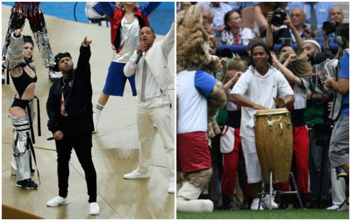 El cantante boricua y el astro brasileño le pusieron el toque latino a la ceremonia de clausura de Rusia 2018.