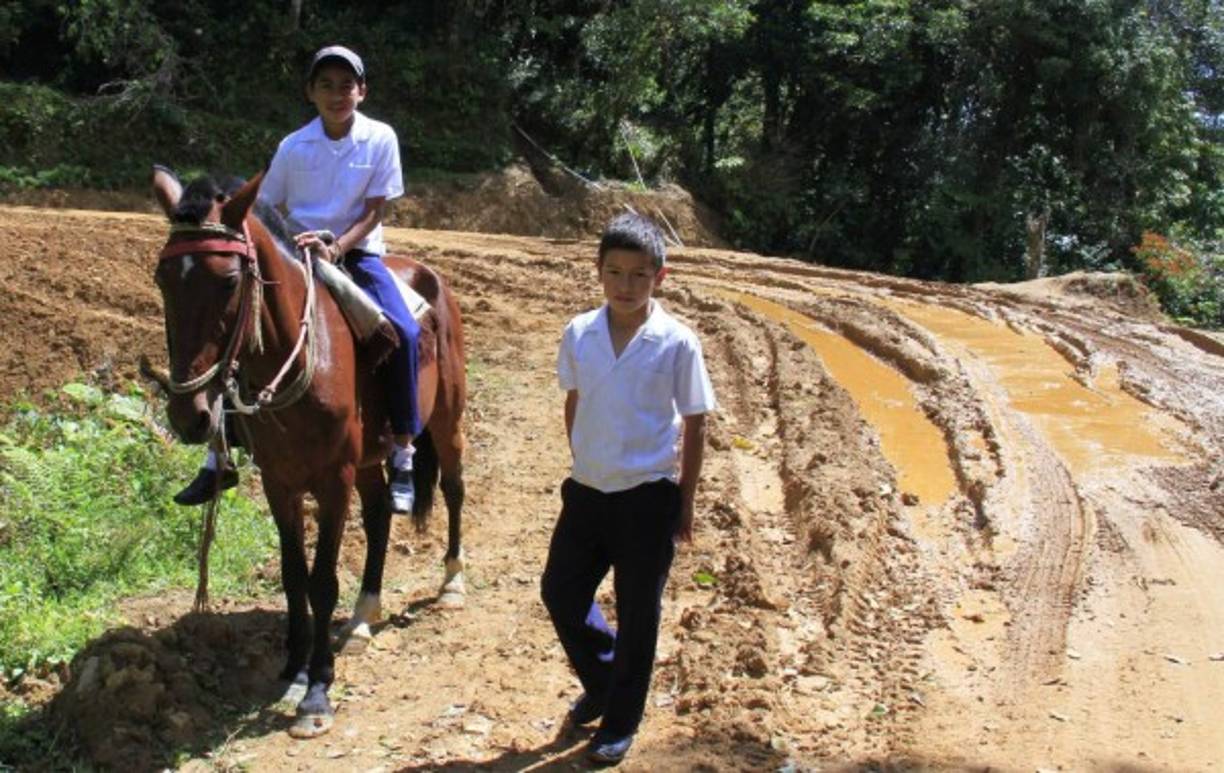 Para llegar a la escuela, los niños superan muchas barreras y deben transitar largos caminos.