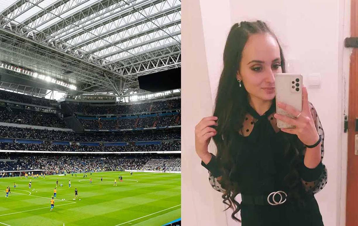 Una chica húngara y un exfutbolista hondureño fueron captados en el Santiago Bernabéu en el duelo Real Madrid vs Getafe en donde los blancos ganaron 2-1.