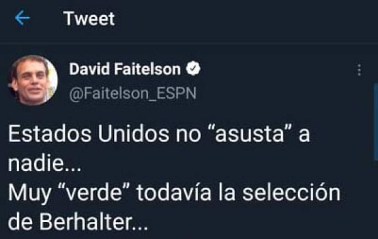 El periodista David Faitelson de ESPN señaló que EUA no asusta a nadie...