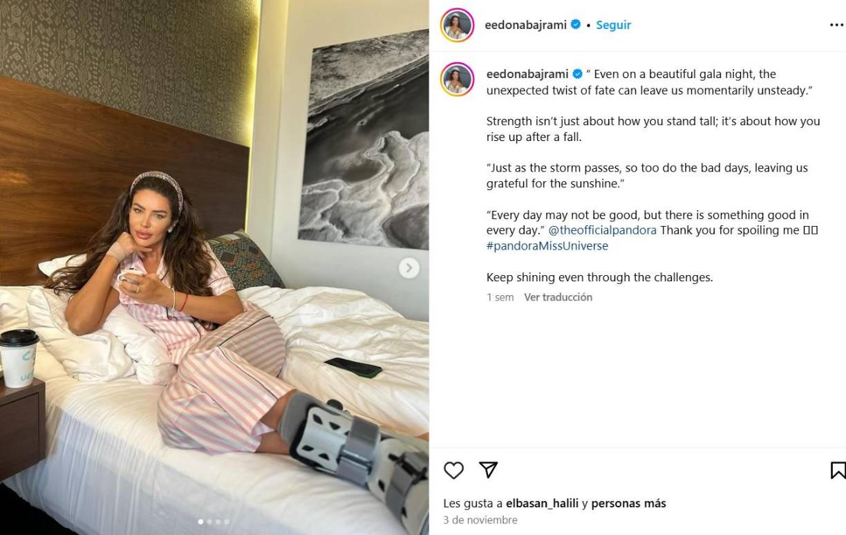 Hace unos días, Miss Kosovo compartió una imagen en la que se le ve utilizando una bota especial.