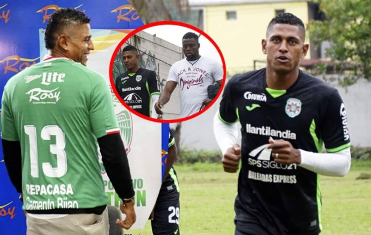 Carlo Costly vivió su primer día como nuevo jugador del Marathón con mucha emoción. Acá las imágenes del delantero hondureño. Foto Amílcar Izaguirre