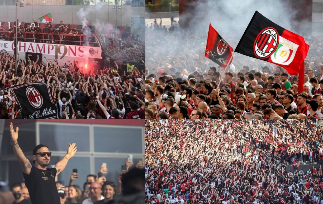 El AC Milan se proclamó campeón de la Serie A y sus seguidores salieron a las calles para celebrar la obtención del título con sus jugadores.