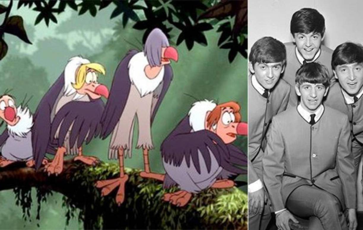 Los buitres de “El libro de la jungla” fueron basados en los Beates. Incluso se dice que eran los Beatles los que iban a doblar las voces de los buitres, pero no fue así debido a conflictos de horarios.