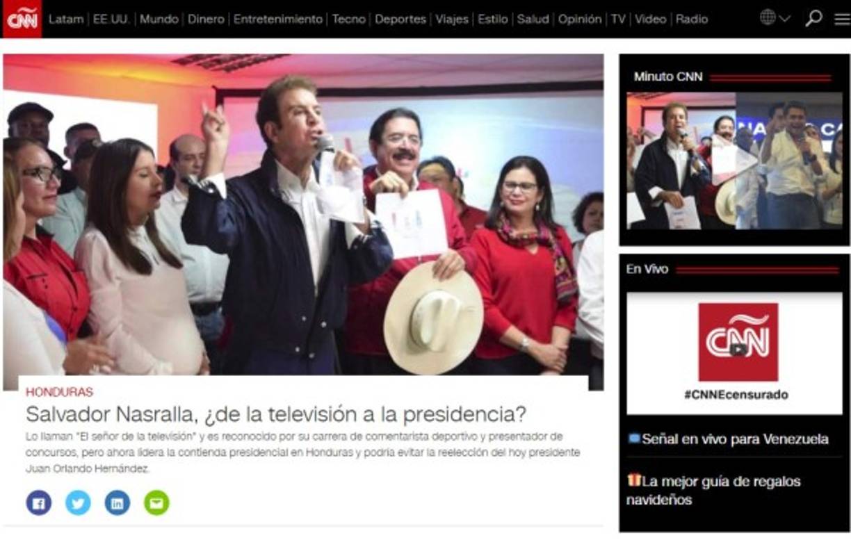 Honduras ha acaparado la atención mundial a la espera de los resultados oficiales del Tribunal Supremo Electoral para declarar al próximo presidente de la nación, en unos escrutinios liderados por el candidato de la Alianza, Salvador Nasralla, de cuya trayectoria se han hecho eco las principales cadenas de noticias internacionales.