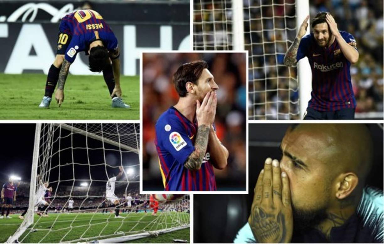 Las imágenes del empate del Barcelona en Mestalla contra el Valencia en la Liga Española. Messi tuvo varios cambios de humor.