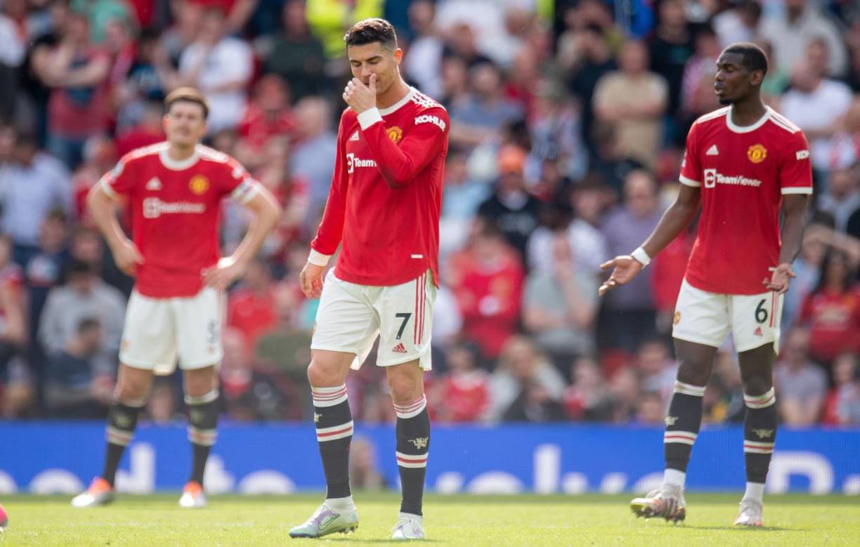 Cristiano Ronaldo cabizbajo tras el empate del Norwich City.