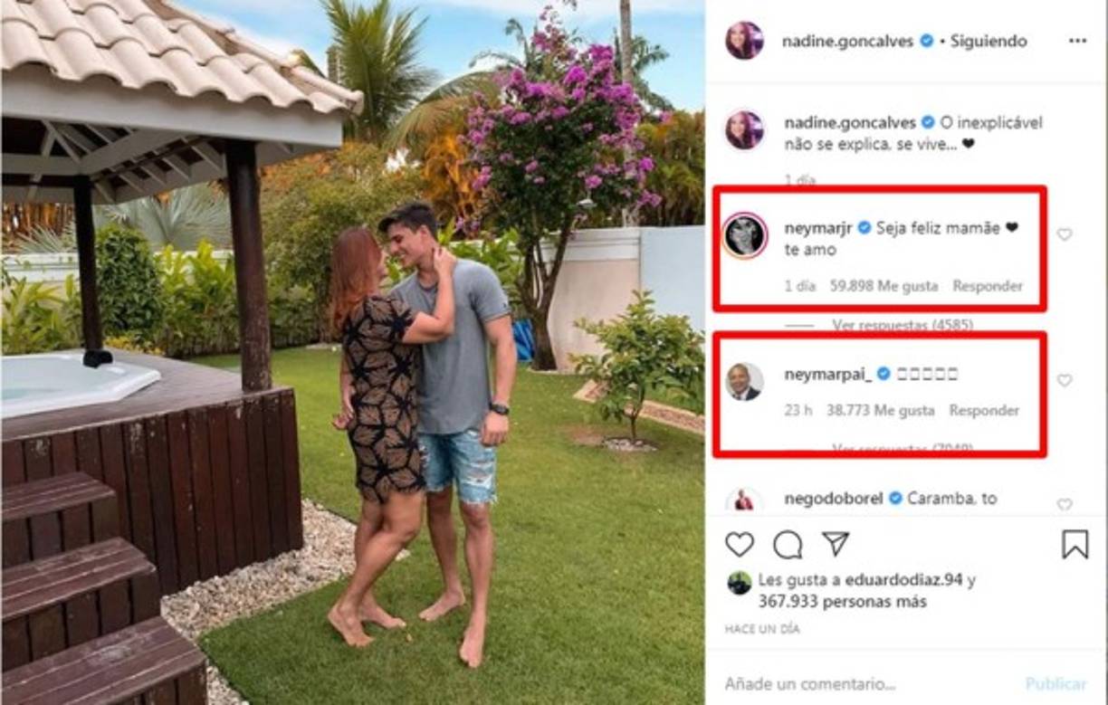 “Lo inexplicable no se explica, se vive...”, afirmó en su cuenta de Instagram la mamá de Ney, junto a una fotografía en la que aparece con Tiago Ramos. El futbolista del PSG le dio su 'bendición' con un mensaje.