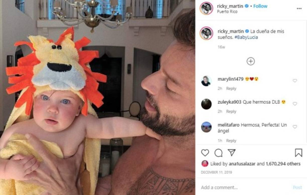 Lucía Martin-Yosef fue la primer hija en común de Ricky y Jwan.