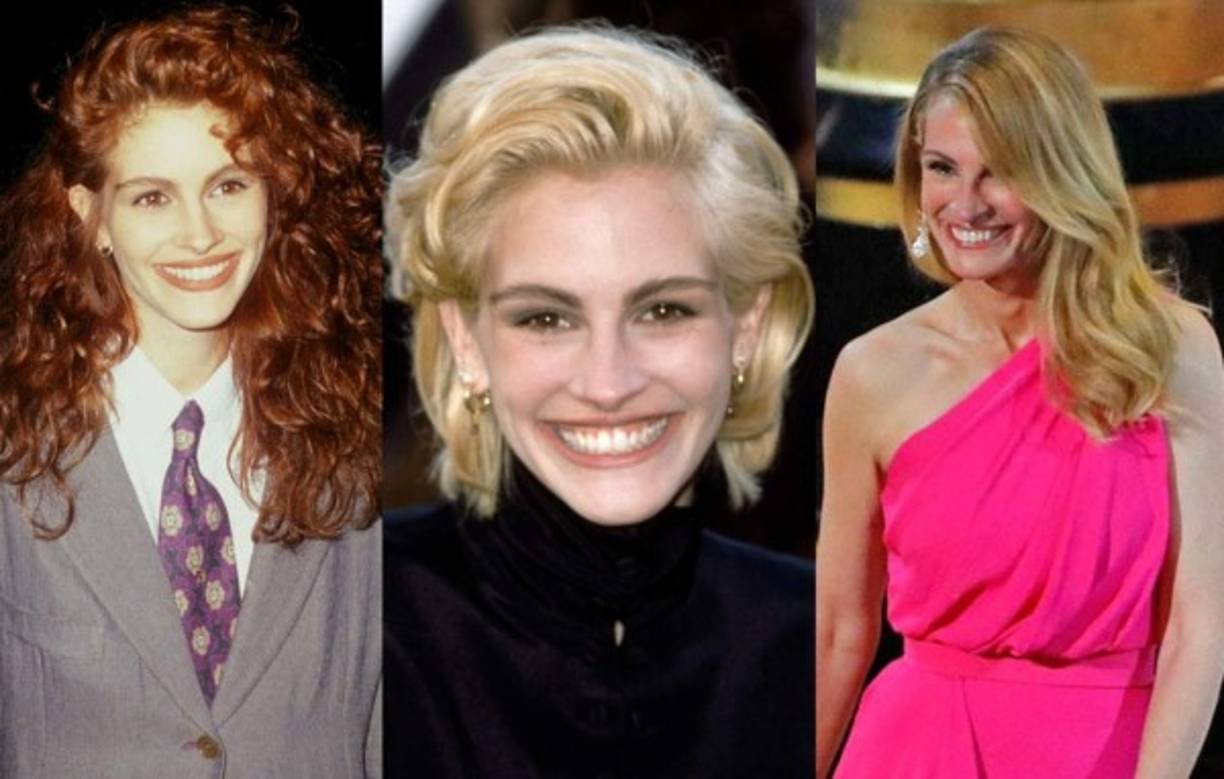 Pelirroja, rubia, castaña o morena, no cabe duda que Julia Roberts, que arribó a sus 53 años de vida ayer, es una de las actrices más camaleónicas de Hollywood. Y su transformación con el paso del tiempo ha sido impresionante.