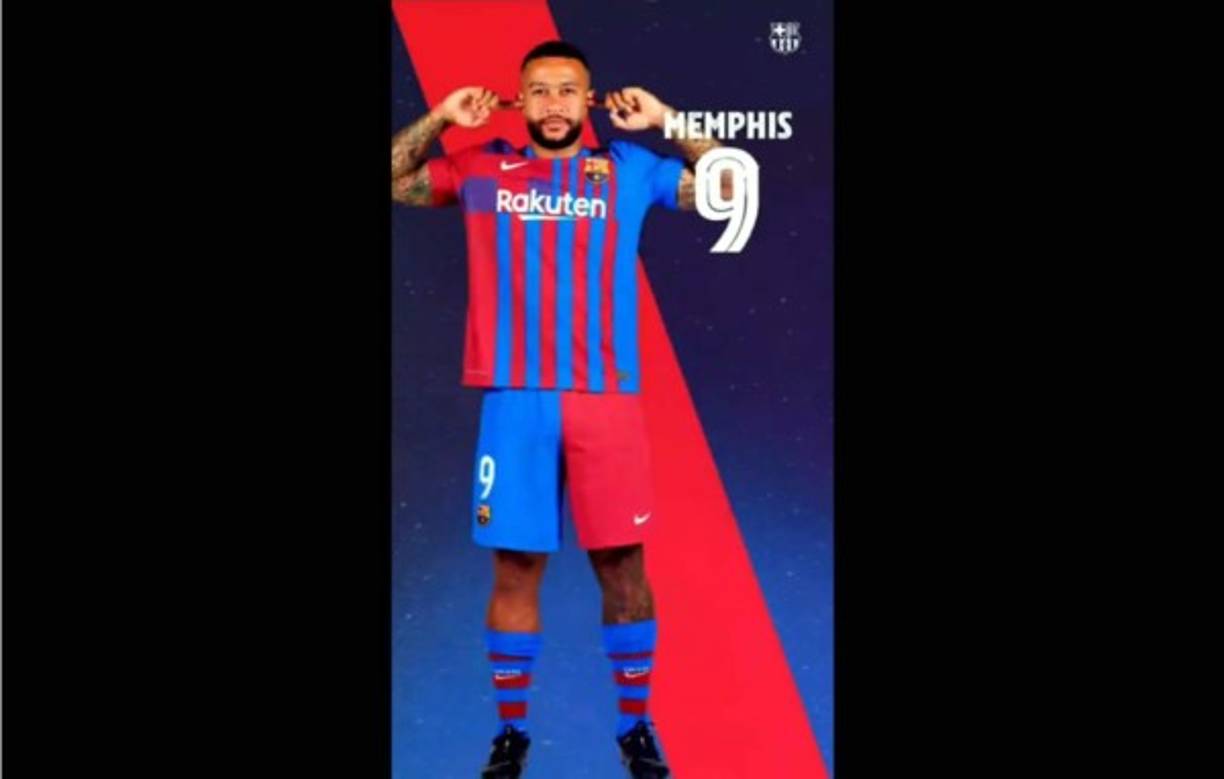 Memphis Depay - El delantero holandés usa el dorsal 9 en el FC Barcelona.