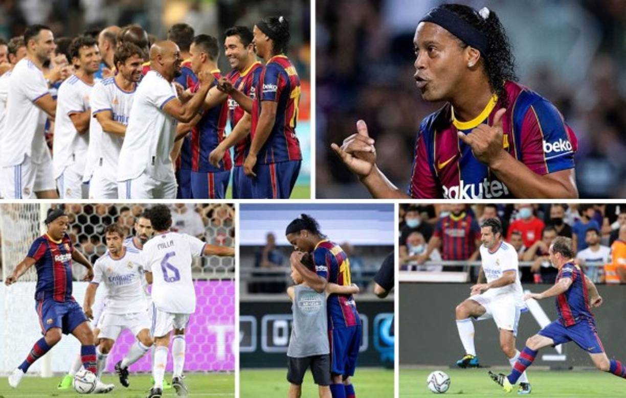 Las Leyendas del Barcelona y Real Madrid se enfrentaron en un Clásico con muchas de sus figuras, entre ellos Ronaldinho, Rivaldo, Figo, Roberto Carlos y más.