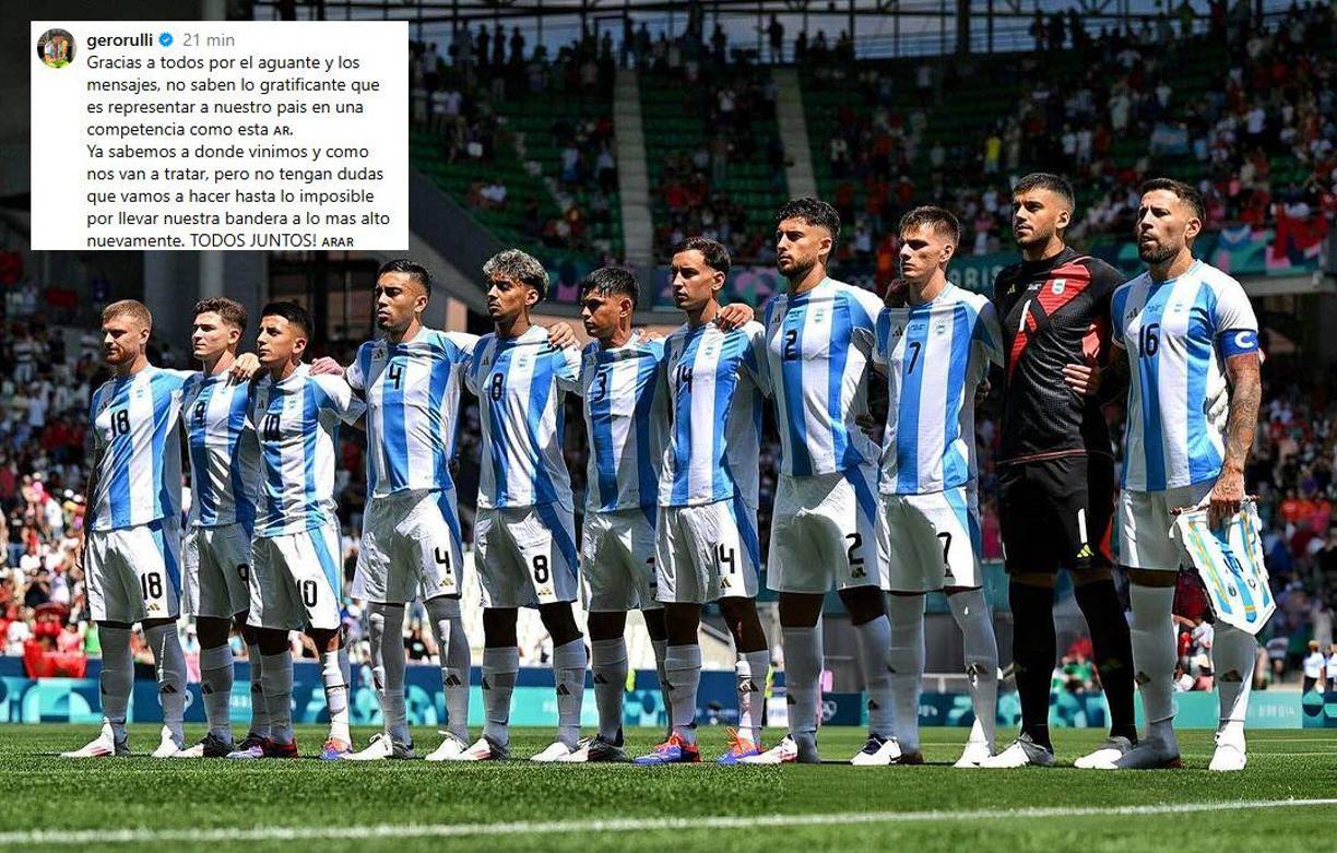 El mensaje de Gerónimo Rulli en su cuenta de Instagram.