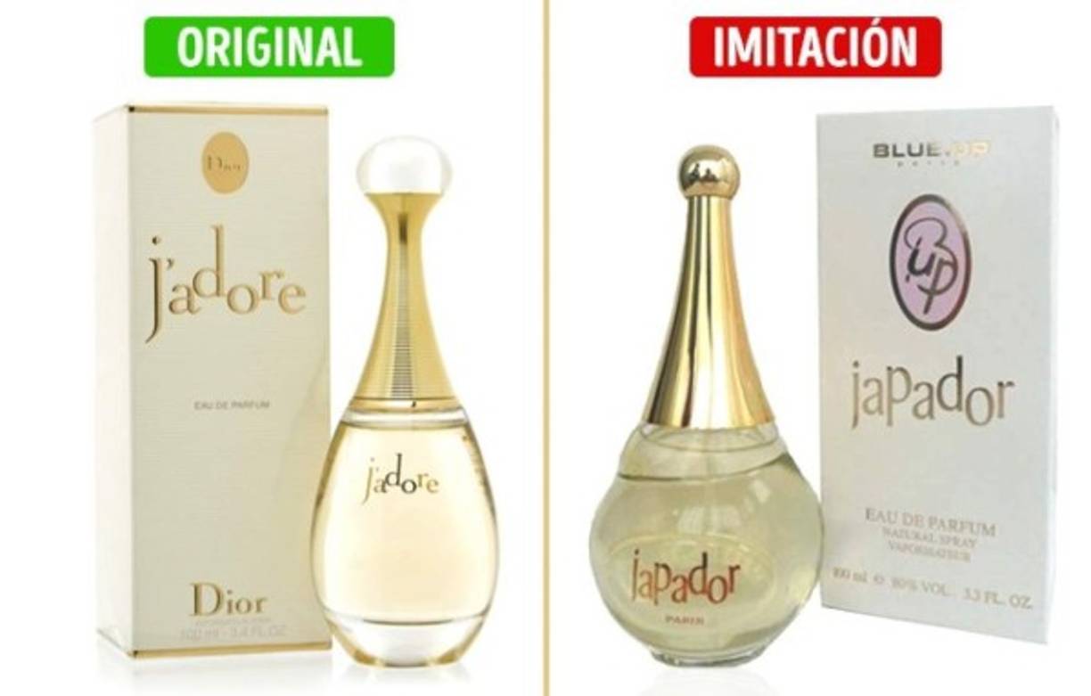 A menudo se puede encontrar perfume muy parecido a los perfumes originales con el nombre y diseño. Esto permite a las empresas que copian los perfumes famosos respaldarse en caso de alguna demanda. Por lo tanto, estudia la caja y el frasco con cuidado.