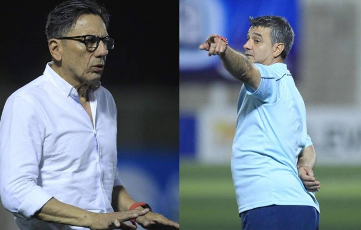 Diego Vázquez y Salomón Nazar no se saludaron en el partido que enfrentó a la UPN y el Motagua en Comayagua. Los técnicos ni se inmutaron y al momento del arranque cada club salió por la zona de su camerino y no por el túnel del centro en el estadio Emilio Williams. Foto Ronald Aceituno