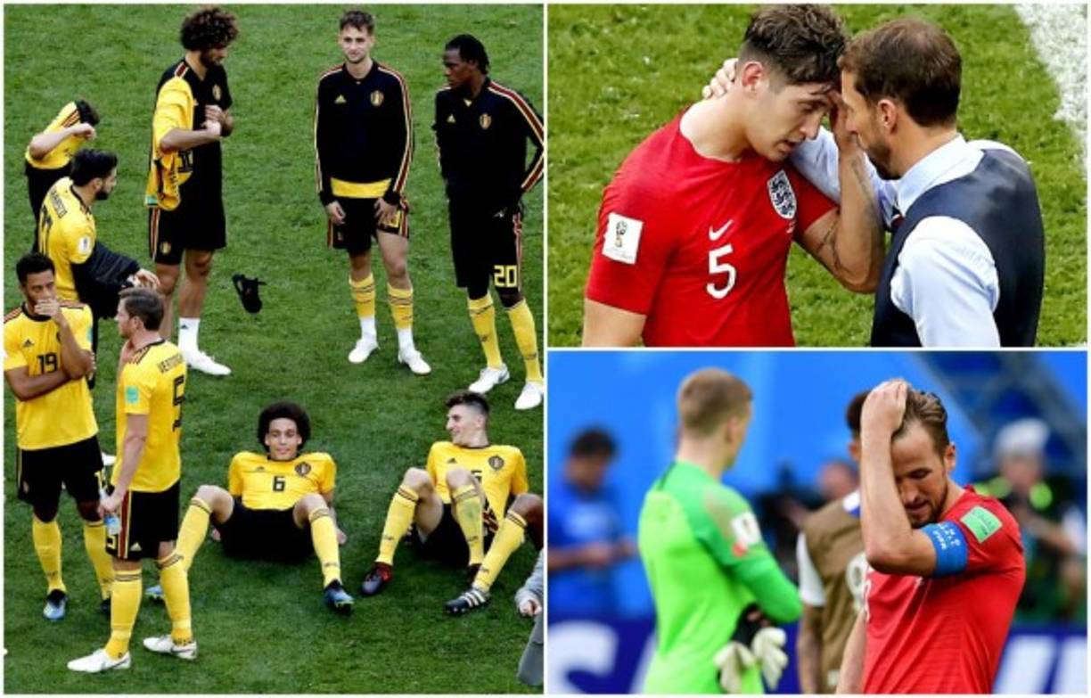 Bélgica venció este sábado por 2-0 a Inglaterra y logró un histórico tercer puesto en el Mundial de Rusia-2018. Los belgas festejaron el logro; los ingleses salieron decepcionados y molestos. FOTOS AFP Y EFE.