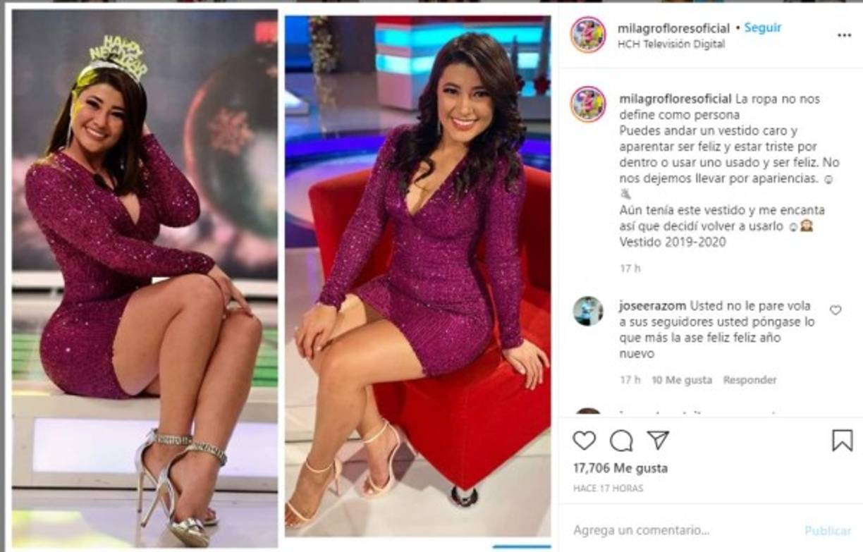 La bella Milagro Flores compartió un post en el que explicó por qué decidió lucir un vestido que ya había usado antes.