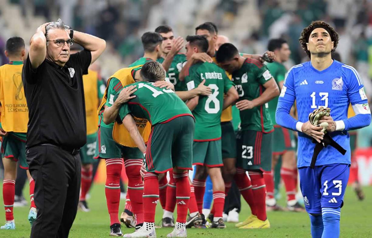Las imágenes de la dolorosa eliminación que sufrió México en la fase de grupos del Mundial de Qatar 2022, pese a ganar (2-1) a Arabia Saudita. El Tri se quedó al borde de los octavos de final.
