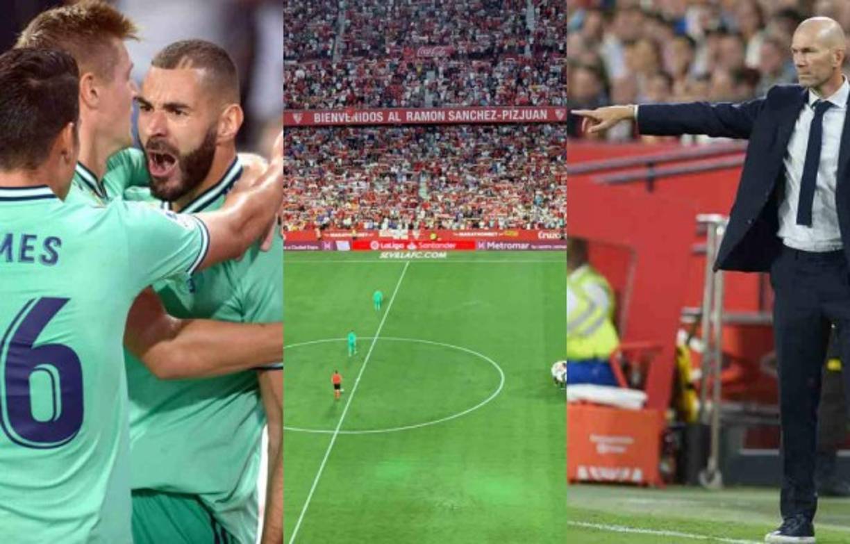 Mira las imágenes más curiosas de lo que fue la enorme victoria de 0-2 del Real Madrid ante Sevilla. Zidane no cabía de la felicidad y hasta dio un beso, algarabía en el conjunto madidista. Fotos AFP.