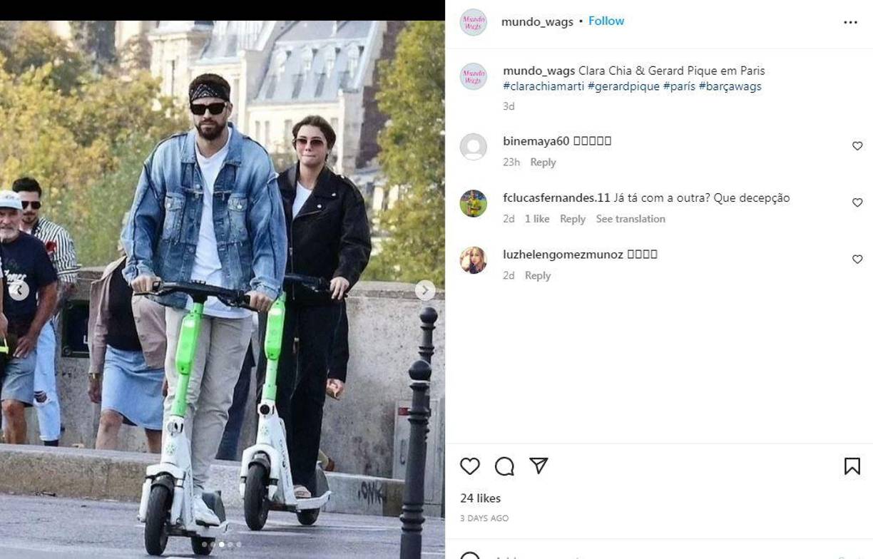 Piqué, de 35 años, y Clara Chía, de 23, se divirtieron como si se tratara de una pareja de adolescentes enamorados. 