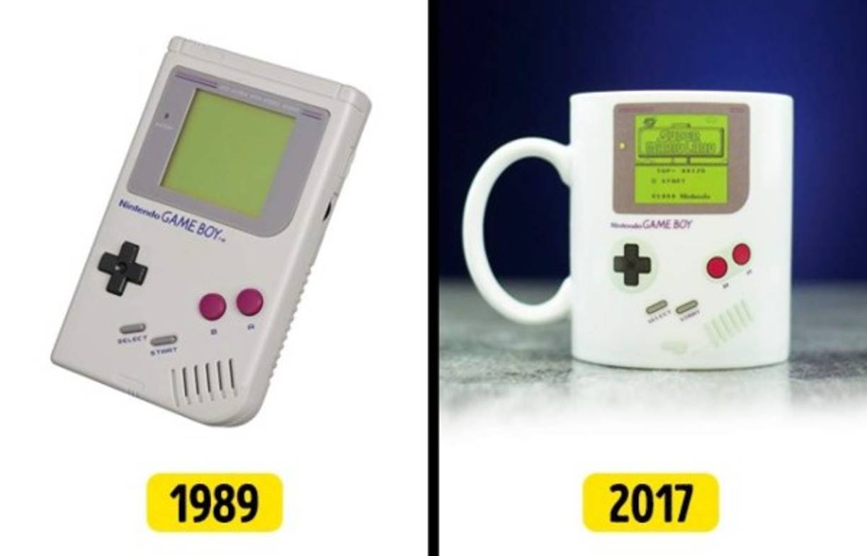 Hoy en día no hay necesidad de comprar consolas portátiles porque simplemente puedes instalar una app en tu smartphone o tableta. Pero los Game Boy también están disponibles hoy en día. Además, existe una versión bastante inusual: en forma de una taza con pantalla que se prende cuando le viertes una bebida caliente (por lo tanto, no necesita baterías). Desafortunadamente, al beber café o té, no podrás jugar nada porque la pantalla es únicamente decorativa. Pero este regalo seguramente les gustará a los amantes de los dispositivos retro.