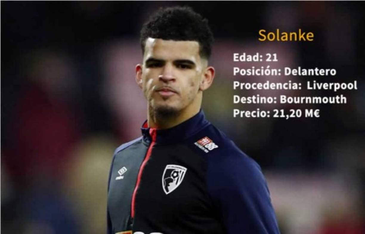 7 - El inglés Dominic Solanke, del Liverpool al Bournemouth por 21,20 millones de euros.
