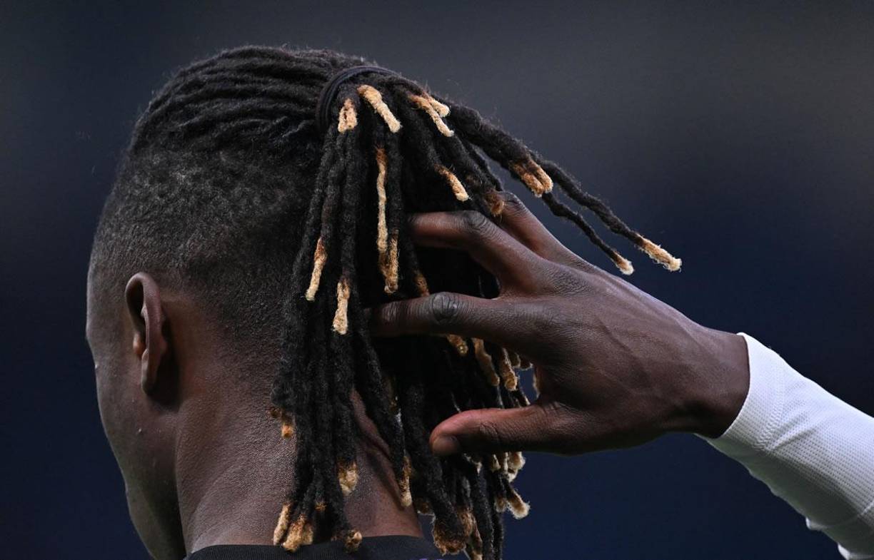 Las trenzas de Eduardo Camavinga para jugar el partido contra el Chelsea.