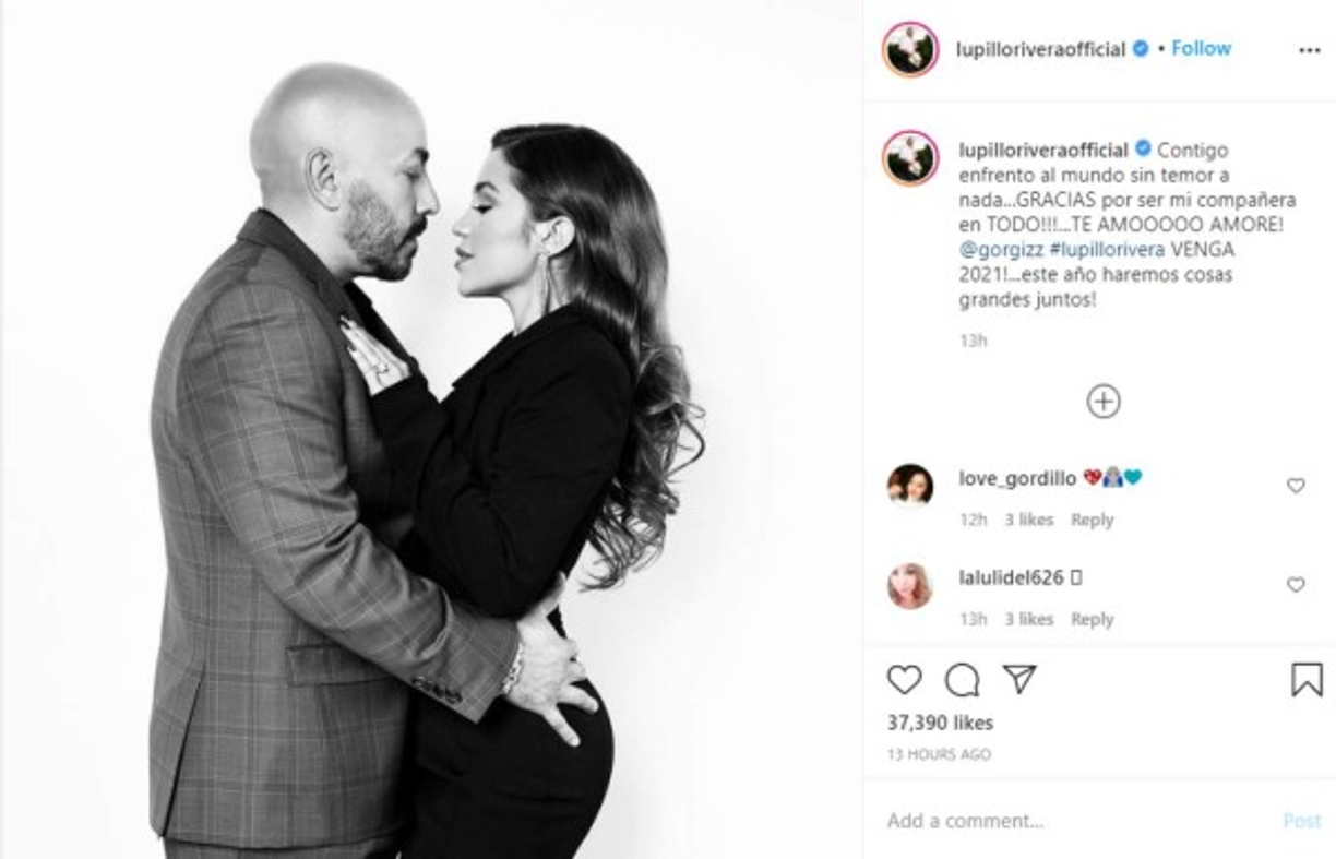 El cantante Lupillo Rivera publicó esta romántica foto junto a su nueva novia.<br/>'Contigo enfrento al mundo sin temor a nada...GRACIAS por ser mi compañera en TODO!!!...TE AMOOOOO AMORE! VENGA 2021!', dijo el artista.
